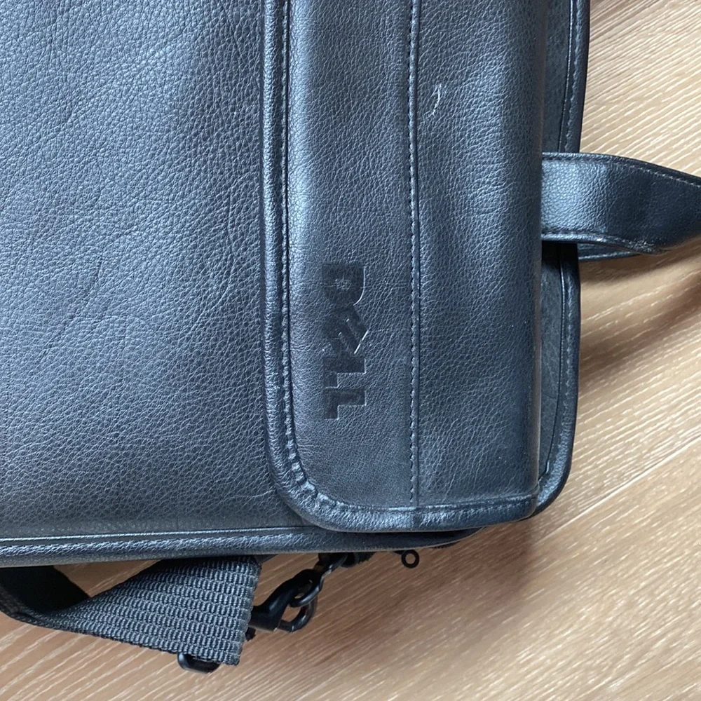 Dell Leather Messenger Laptop Brief Bag